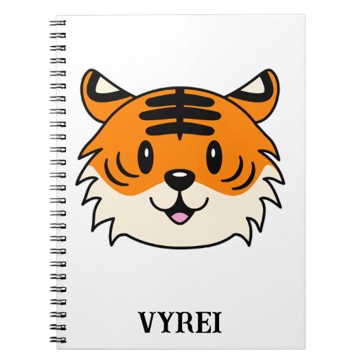 Niedlich Lächelnder Cartoon Tiger Notizblock (Vorderseite)