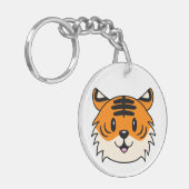 Niedlich Lächelnder Cartoon Tiger Schlüsselanhänger (Vorderseite links)