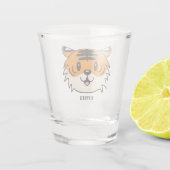 Niedlich Lächelnder Cartoon Tiger Schnapsglas (Rückseite)