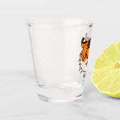 Niedlich Lächelnder Cartoon Tiger Schnapsglas (Links)