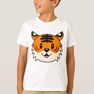 Niedlich Lächelnder Cartoon Tiger T-Shirt