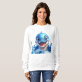 Niedlich lächelnder Delphin Sweatshirt (Vorne ganz)
