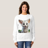 Niedlich lächelnder Fennec-Fuchs Sweatshirt (Vorne ganz)