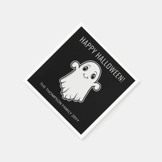 Niedlich Lächelnder Ghost-glücklicher Halloween-Be Serviette (Ecke)