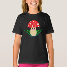 Niedlich lächelnder Mushroom Girl's T - Shirt