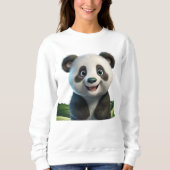 Niedlich lächelnder Panda Sweatshirt (Vorderseite)
