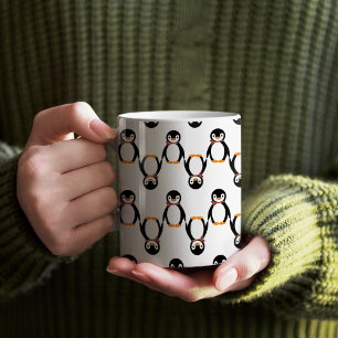 Niedlich Lächelnder Pinguin mit Scarf Kaffeetasse