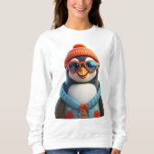 Niedlich lächelnder Pinguin Sweatshirt (Vorderseite)