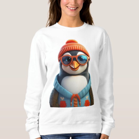 Niedlich lächelnder Pinguin Sweatshirt (Vorderseite)