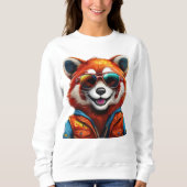 Niedlich lächelnder roter Panda Sweatshirt (Vorderseite)