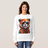 Niedlich lächelnder roter Panda Sweatshirt (Vorne ganz)