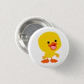 Niedlich Lächelndes Cartoon Duckling Button Abzeic (Vorne & Hinten)
