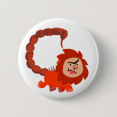 Niedlich Lächelndes Cartoon Manticore Button Abzei (Vorderseite)