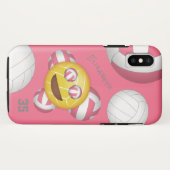 niedlich lächelndes Emoji-Volleyball personalisier Case-Mate iPhone Hülle (Rückseite (Horizontal))