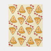 Niedlich lachende Pizza-Muster beige Junge Fleecedecke (Vorderseite)