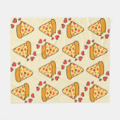 Niedlich lachende Pizza-Muster beige Junge Fleecedecke (Vorderseite (Horizontal))