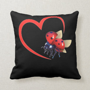 Niedlich Ladybeetle Heart Ladybug Kissen
