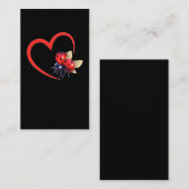 Niedlich Ladybeetle Heart Ladybug Visitenkarte (Vorne/Hinten)