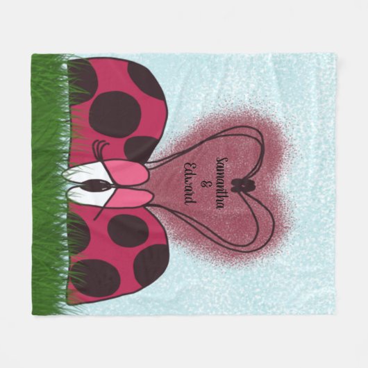 Niedlich Ladybug Couple Fleecedecke (Vorderseite (Horizontal))