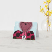 Niedlich Ladybug Couple Karte (Gelbe Blume)