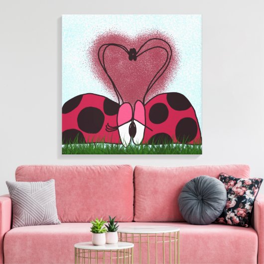 Niedlich Ladybug Couple Leinwanddruck (Insitu (Wohnzimmer))