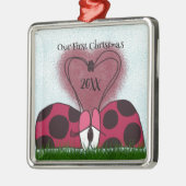 Niedlich Ladybug Couple Ornament Aus Metall (Links)