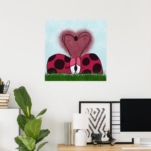 Niedlich Ladybug Couple Poster (Heimbüro)