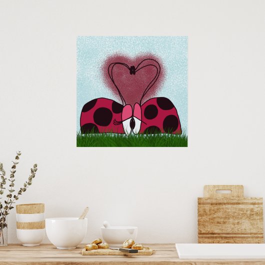 Niedlich Ladybug Couple Poster (Küche)