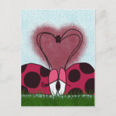 Niedlich Ladybug Couple Postkarte (Vorderseite)