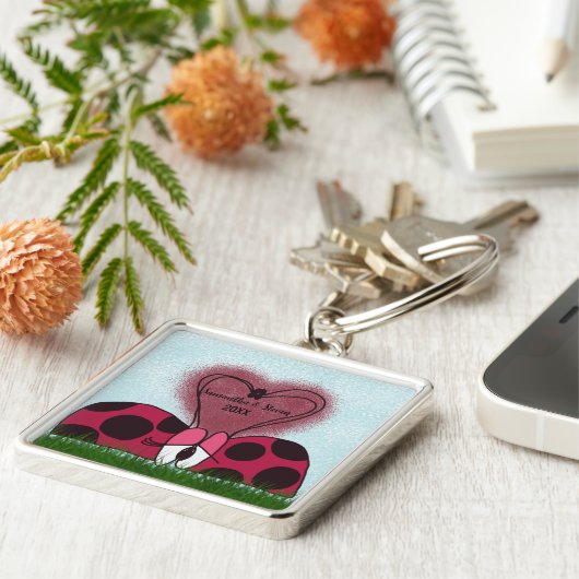 Niedlich Ladybug Couple Schlüsselanhänger (Seite)