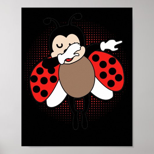 Niedlich Ladybug Dabbing Poster (Vorne)