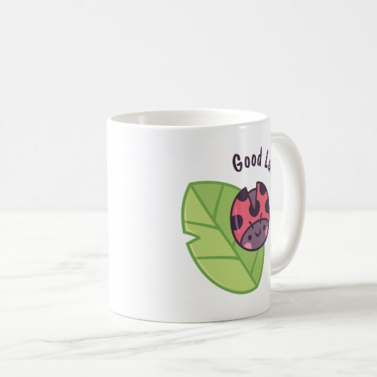 Niedlich Ladybug Doodle Viel Glück Kaffeetasse (VorderseiteRechts)