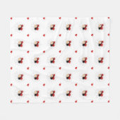 Niedlich Ladybug Hearts Girl Fleece Blanket (Vorderseite (Horizontal))