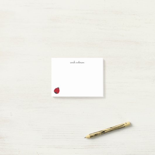 Niedlich Ladybug Kinder Personalisiert Post-it Klebezettel (Auf Schreibtisch)
