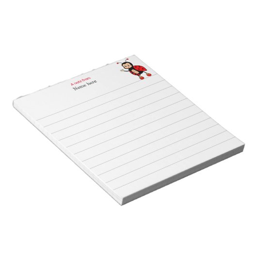 Niedlich Ladybug Lined Notizblock (angewinkelt)