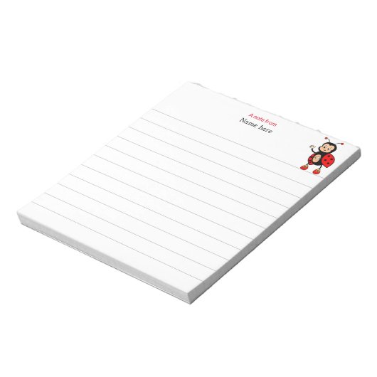 Niedlich Ladybug Lined Notizblock (Rotiert)
