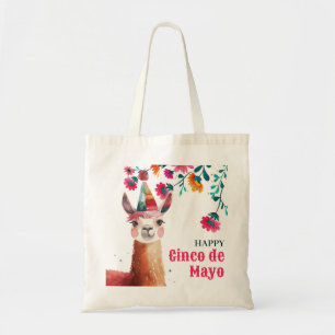 Niedlich Lama Floral Happy Cinco de Mayo Tragetasche