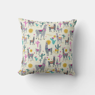 Niedlich Lama Print Decke Kissen