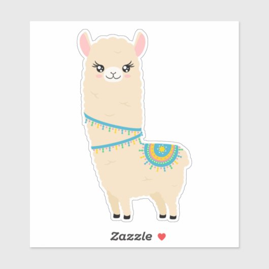 Niedlich Lama Sticker (Blatt)