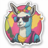 Niedlich Lama Sticker (Vorderseite)