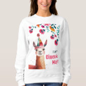 Niedlich Lama Watercolor Blume Happy Cinco de Mayo Sweatshirt (Vorderseite)