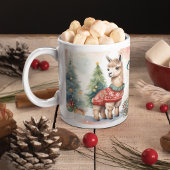 Niedlich Lamas Personalisierte Weihnachten Zweifarbige Tasse