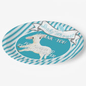 Niedlich Lamb Baby Boy Pappteller (Schrägansicht)