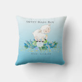 Niedlich Lamb Blue Floral Boy Baby DOB Kissen (Rückseite)