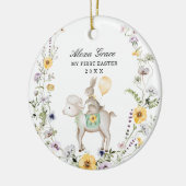Niedlich Lamm Bunny Wildblume Baby First 1. Osterf Keramik Ornament (Links)