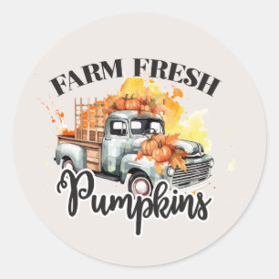 niedlich Landgut Frischkürbis alter Lastwagen Runder Aufkleber
