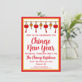 Niedlich-Lantern-Chinesisches Neujahr Einladung (Stehend Vorderseite)