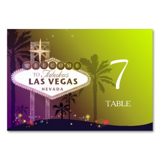 Niedlich Las Vegas Wedding Tischnummer (Vorderseite)