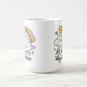 Niedlich Lass Your Day Shine Cartoon Cloud and Rai Kaffeetasse (Mittel)