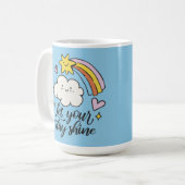 Niedlich Lass Your Day Shine Cartoon Cloud and Rai Kaffeetasse (Vorderseite Links)
